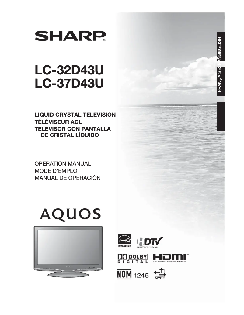 Image de la première page du manuel de l'appareil LC-37D43U