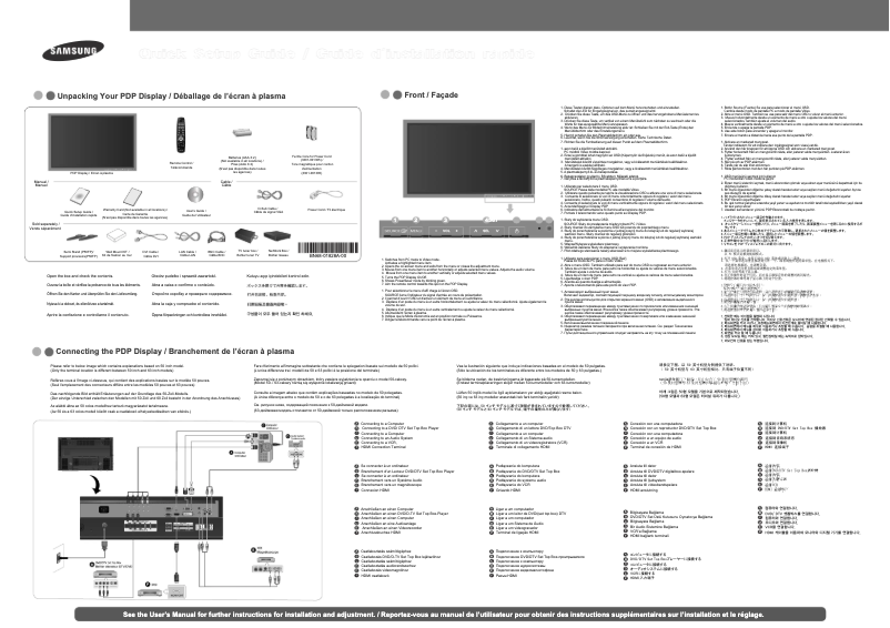 Page 1 de la notice Guide de démarrage rapide Samsung P63FN