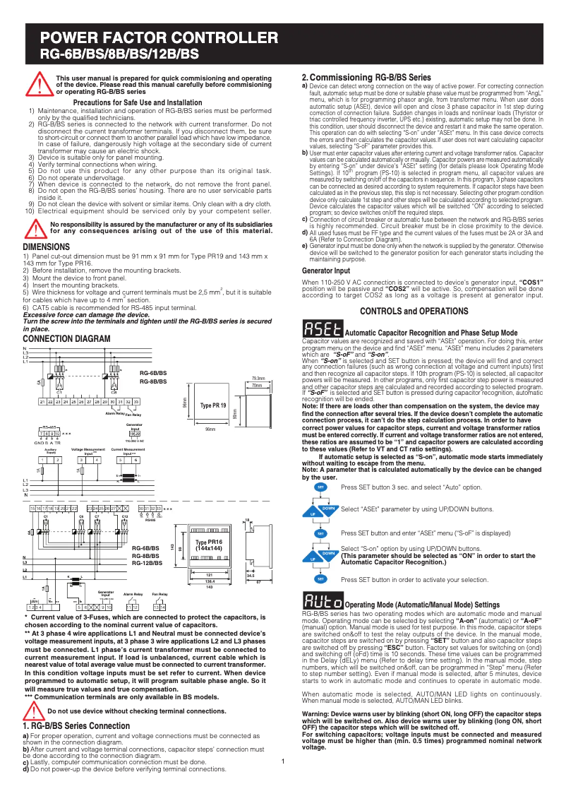 Image de la première page du manuel de l'appareil RG-8BS-96