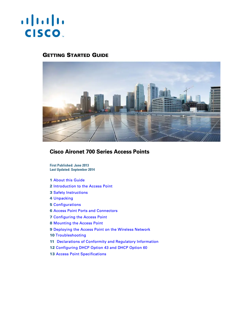 Page 1 de la notice Manuel utilisateur Cisco AIR-CAP702I-Q-K9