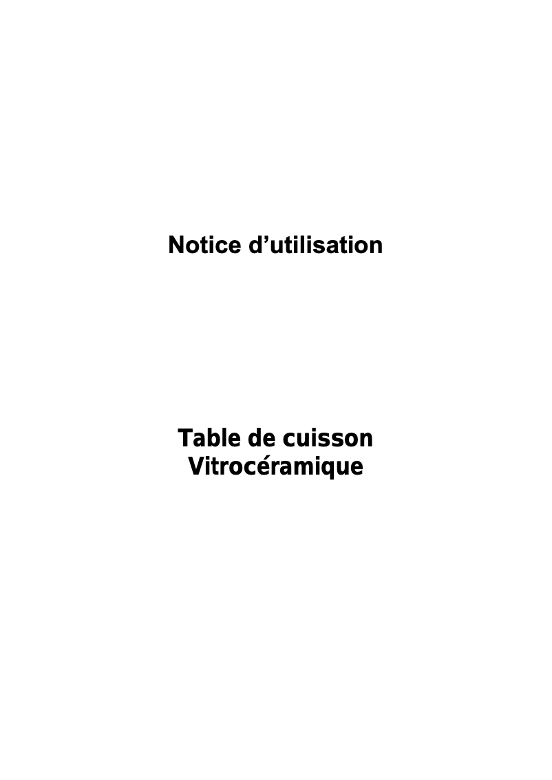Page 1 de la notice Manuel utilisateur California VS2NCAL