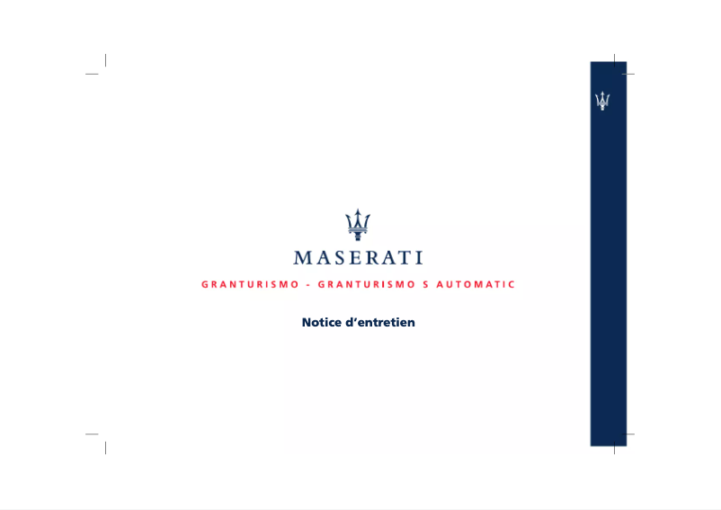 Page n°1 - Manuel utilisateur Maserati GranTurismo S (2008)