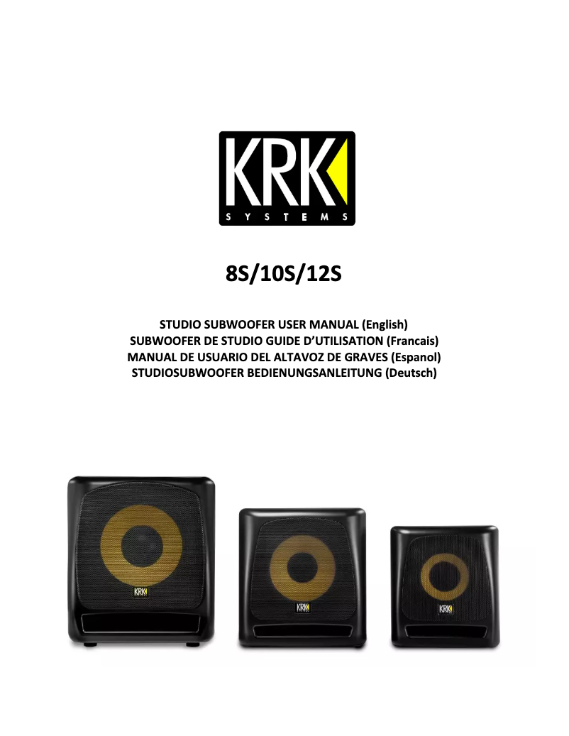 Page n°1 - Manuel utilisateur KRK 8s