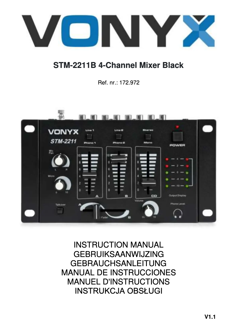 Page 1 de la notice Manuel utilisateur Vonyx STM-2211