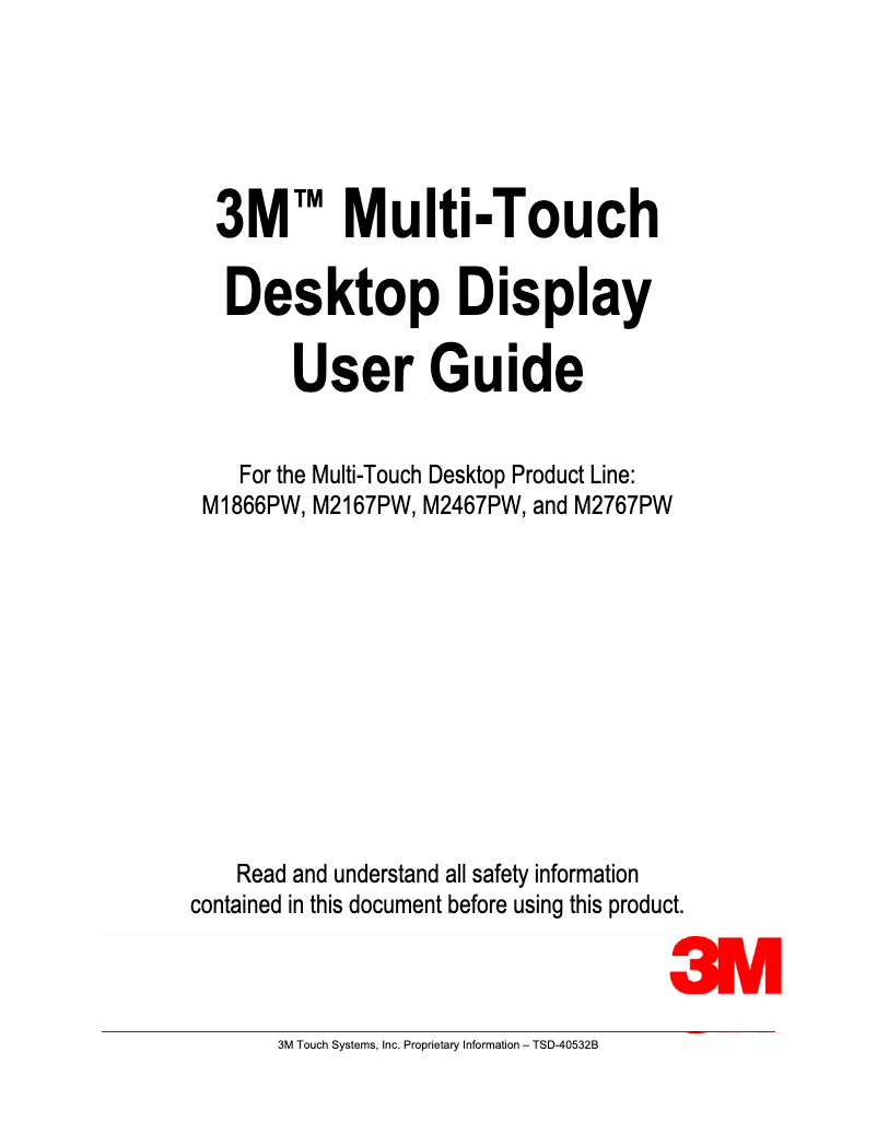 Image de la première page du manuel de l'appareil M2467PW