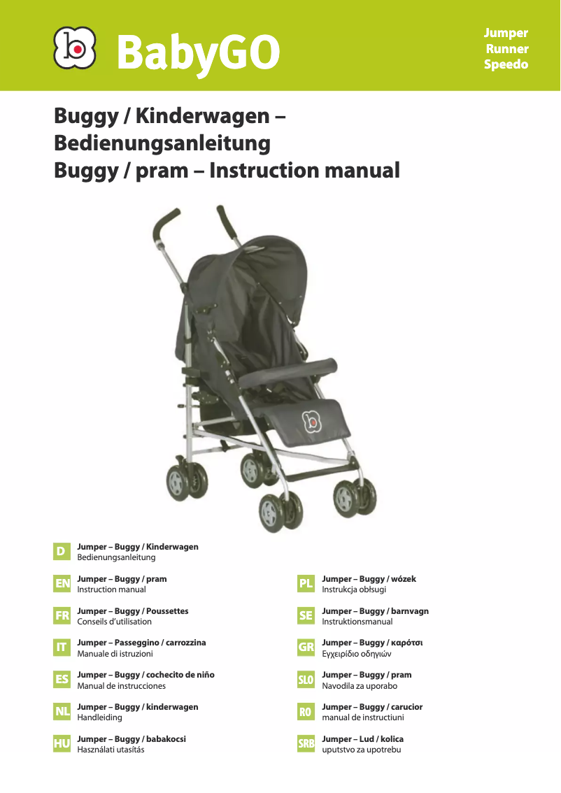 Page n°1 - Manuel utilisateur BabyGO Runner