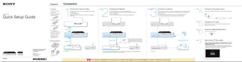 Page n°1 - Guide d'installation Sony NSZ-GT1