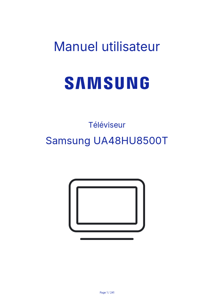 Page n°1 - Manuel utilisateur Samsung UA48HU8500T