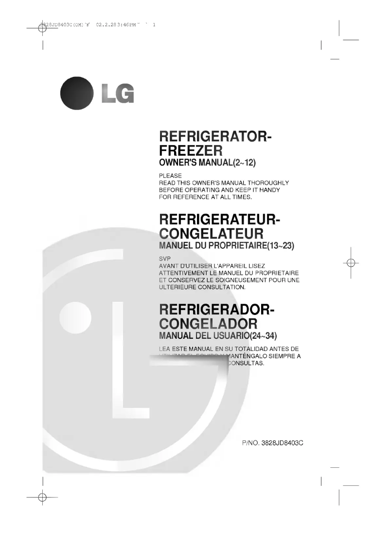 Page n°1 - Manuel utilisateur LG GR-S512QC