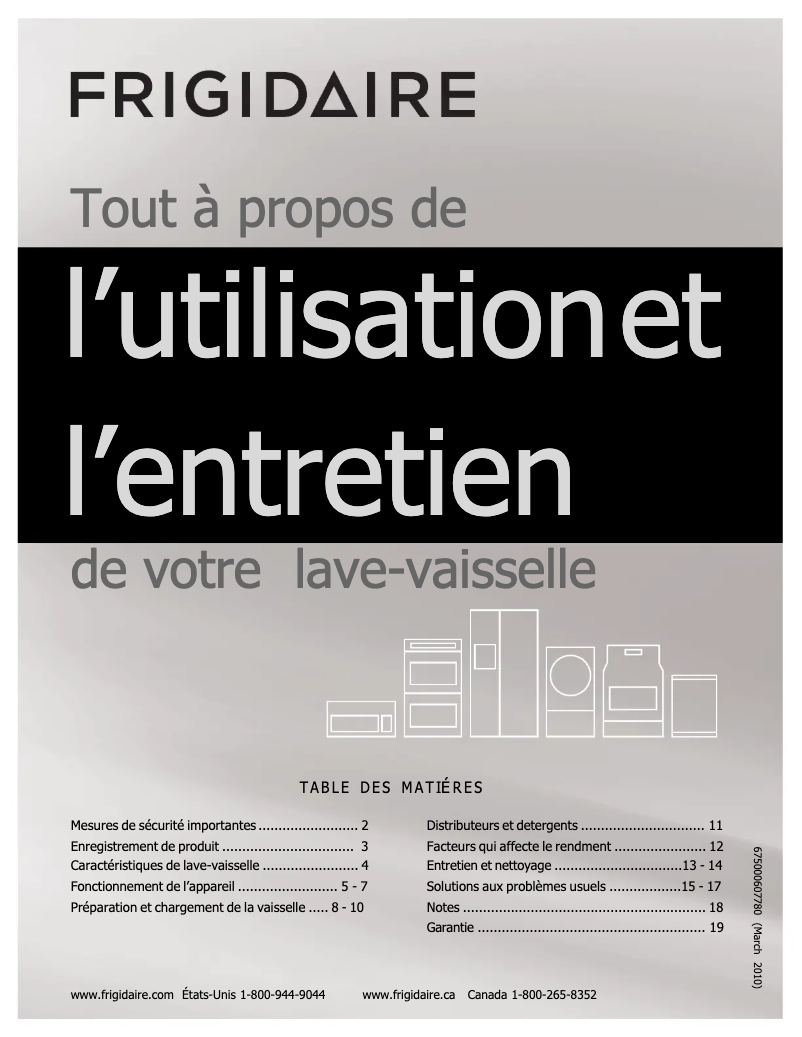Page n°1 - Manuel utilisateur Frigidaire FGHD2472PW