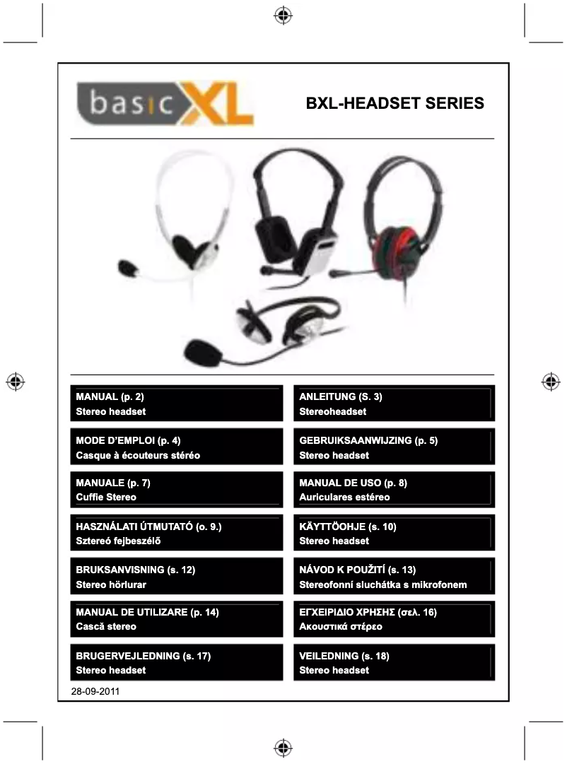 Página 1 del manual Manual de usuario basicXL BXL-HEADSET1
