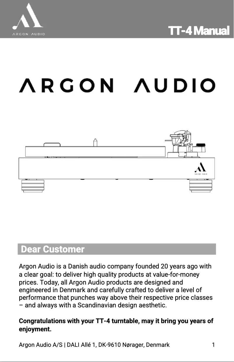 Página 1 del manual Manual de usuario Argon TT-4