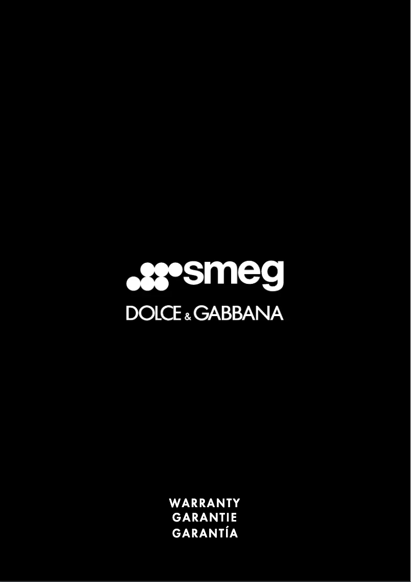 Page 1 de la notice Informations de garantie Smeg FAB5URDGME3