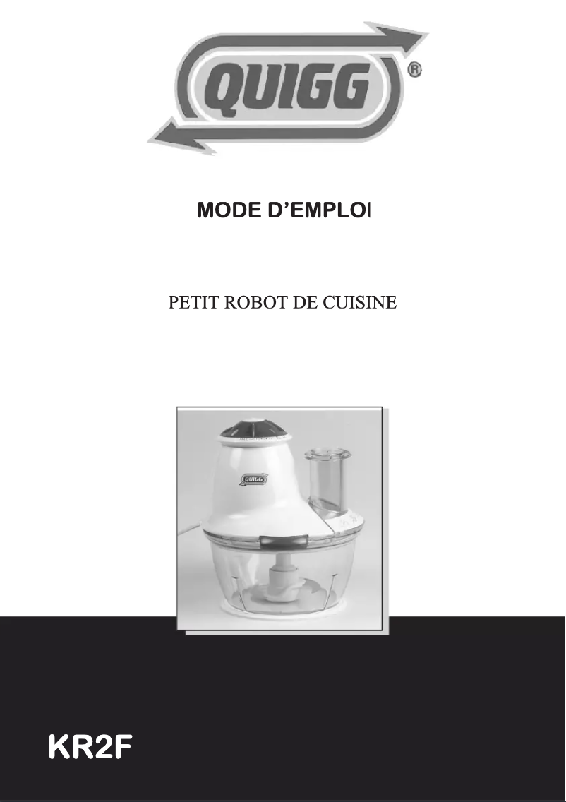 Page 1 de la notice Manuel utilisateur Quigg KR2