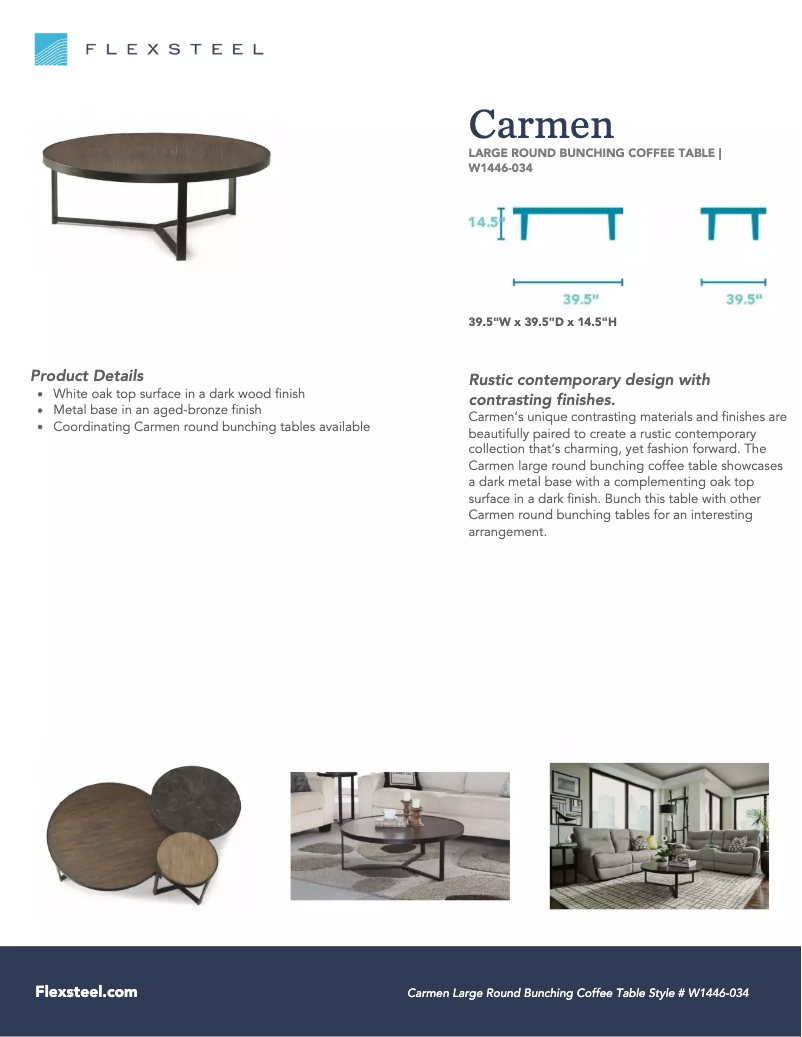 Page n°1 - Manuel utilisateur Flexsteel Carmen W1446-034