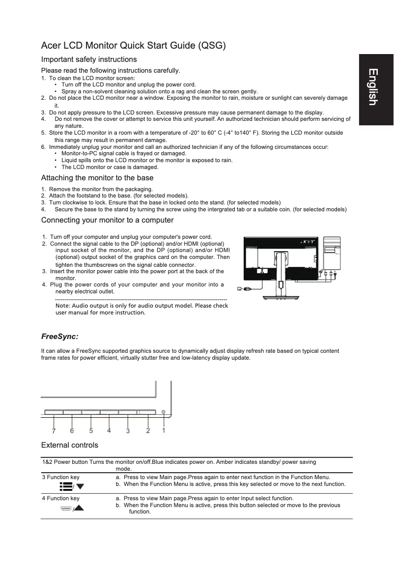 Page n°1 - Guide de démarrage rapide Acer CB281HKA