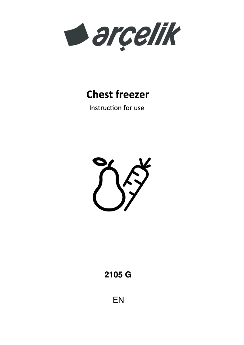 Page n°1 - Manuel utilisateur Arçelik 2105 G