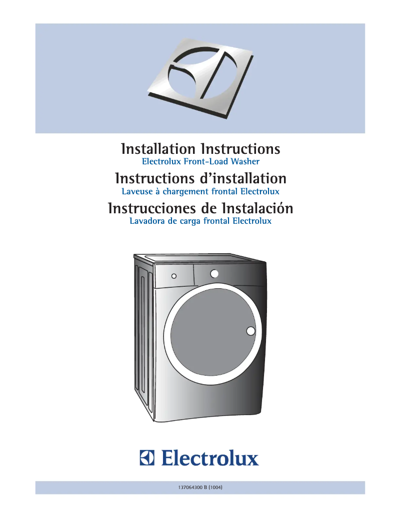 Page 1 de la notice Guide d'installation Electrolux EIFLW55IKG
