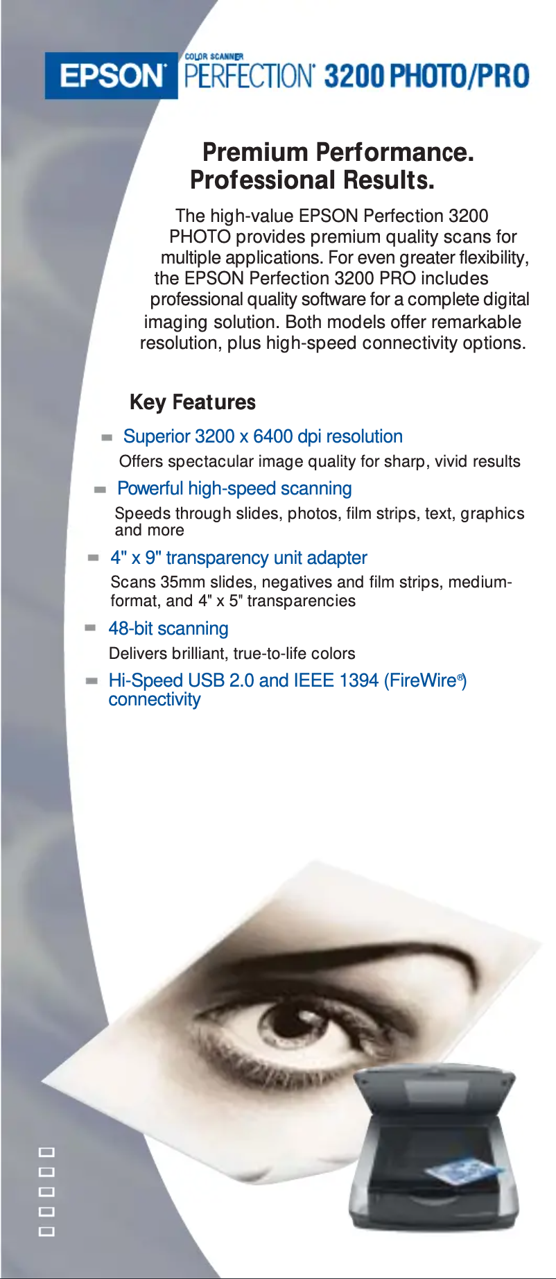 Image de la première page du manuel de l'appareil Perfection 3200 Pro