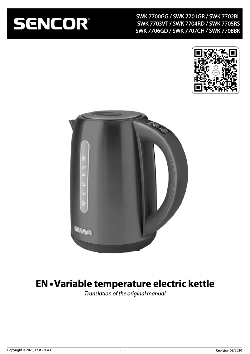 Page n°1 - Manuel utilisateur Sencor SWK 7707CH
