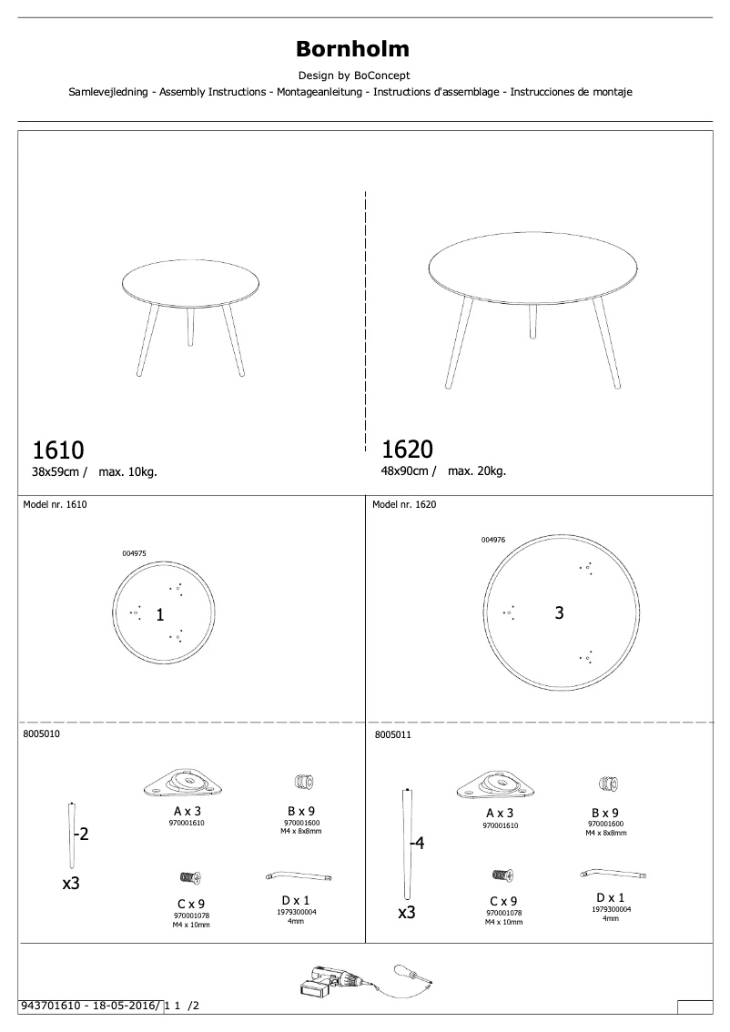 Page n°1 - Manuel utilisateur BoConcept Bornholm