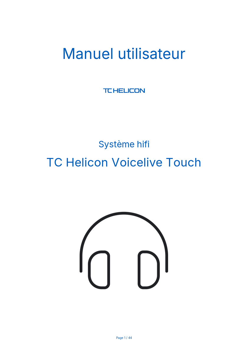 Image de la première page du manuel de l'appareil Voicelive Touch