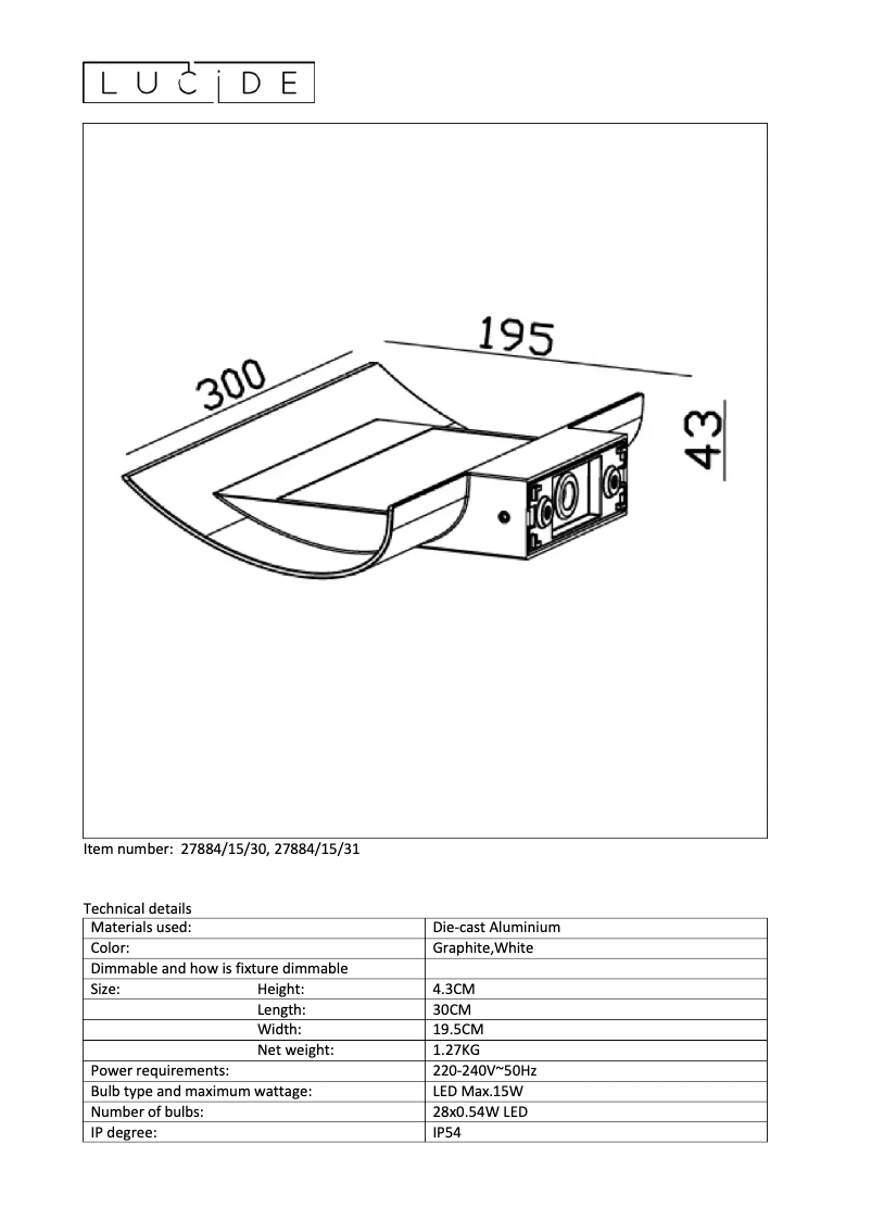 Image de la première page du manuel de l'appareil Dyvor 27884/15/31