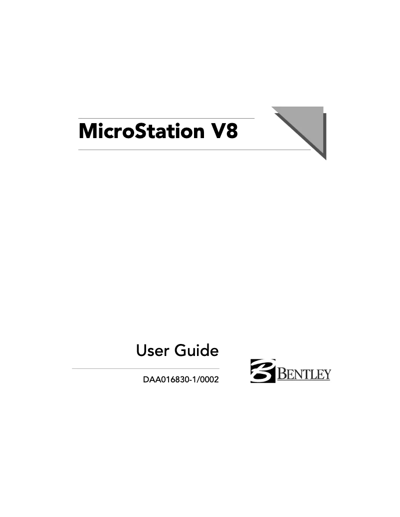 Page 1 de la notice Manuel utilisateur Bentley MicroStation V8