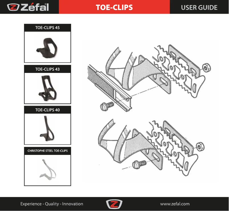 Página 1 del manual Manual de usuario Zefal Toe-Clips 45