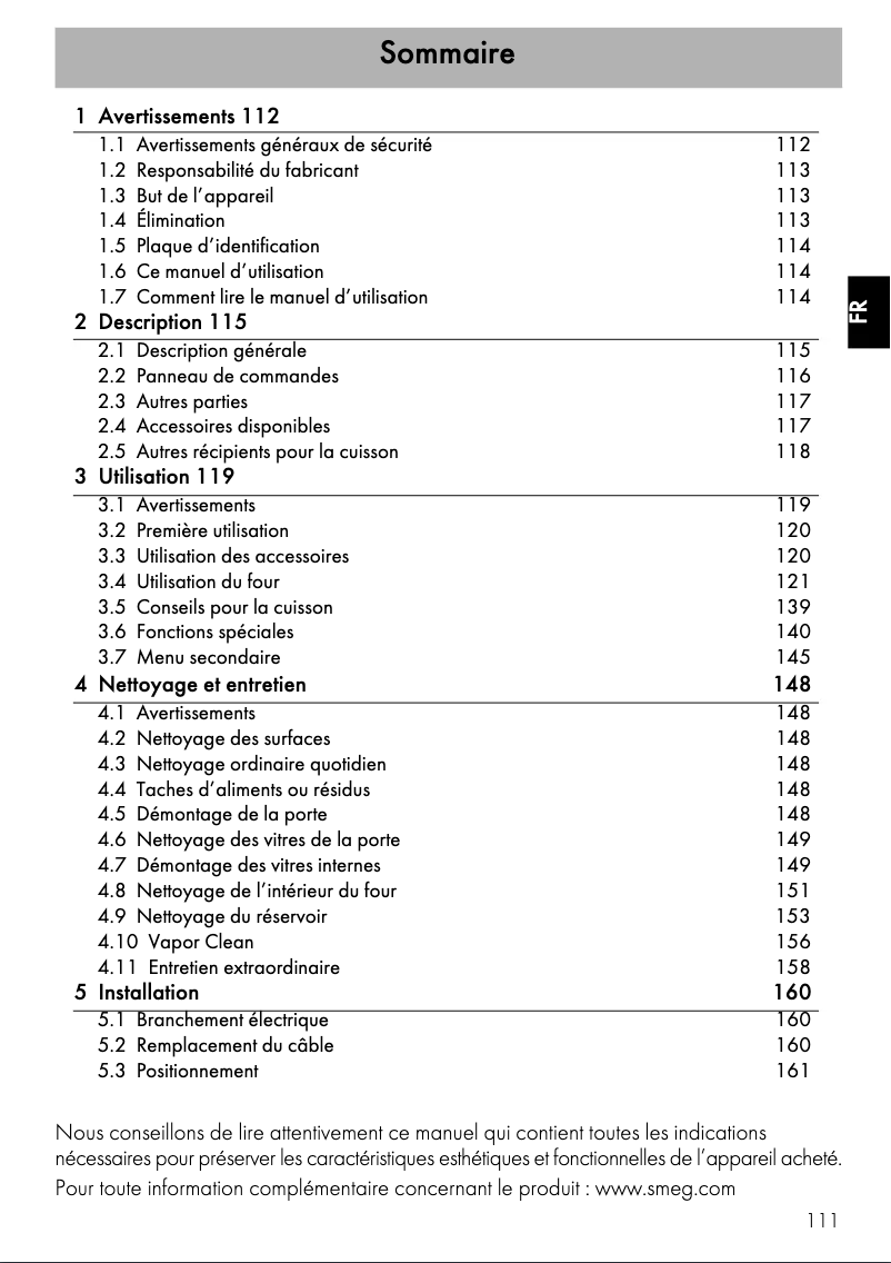 Page n°1 - Mode d'emploi Smeg SF4390VX