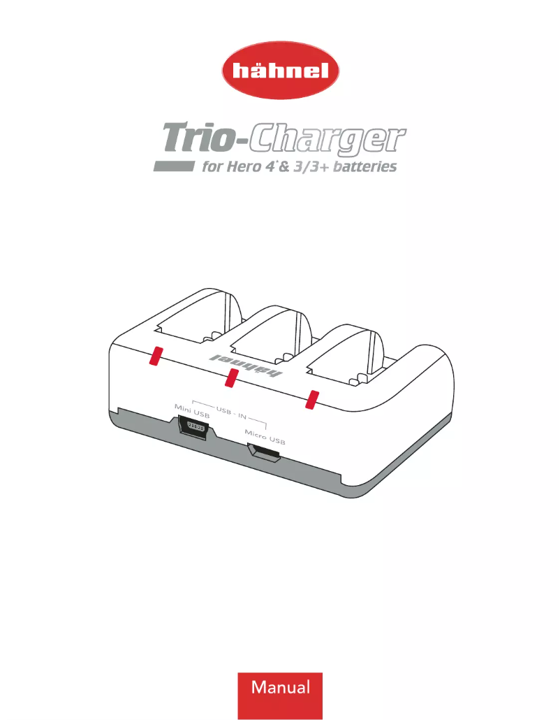 Page 1 de la notice Manuel utilisateur Hähnel Trio-Charger