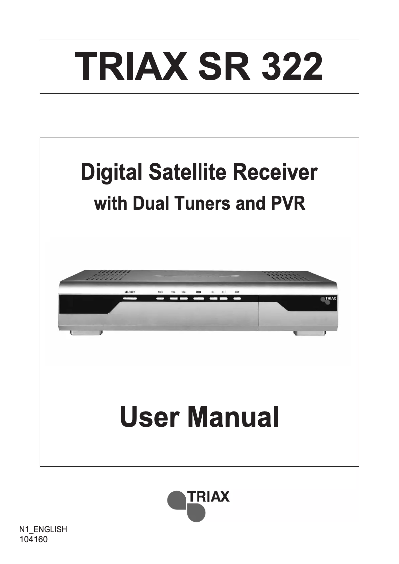 Page 1 de la notice Manuel utilisateur Triax SR 322
