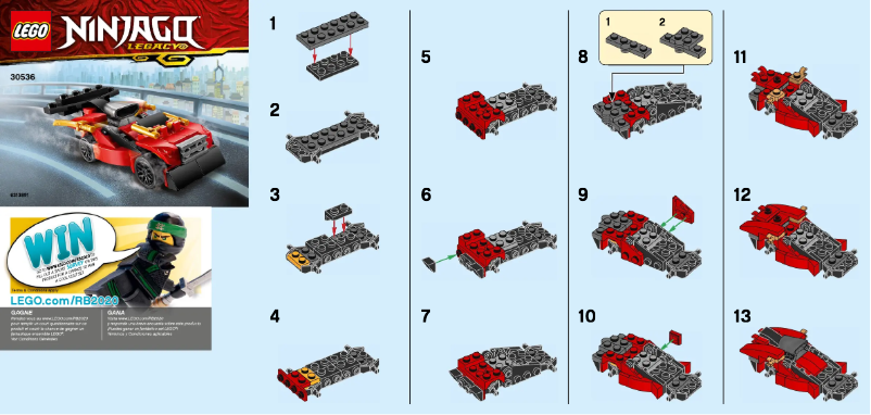 Page 1 de la notice Manuel utilisateur Lego Ninjago 30536