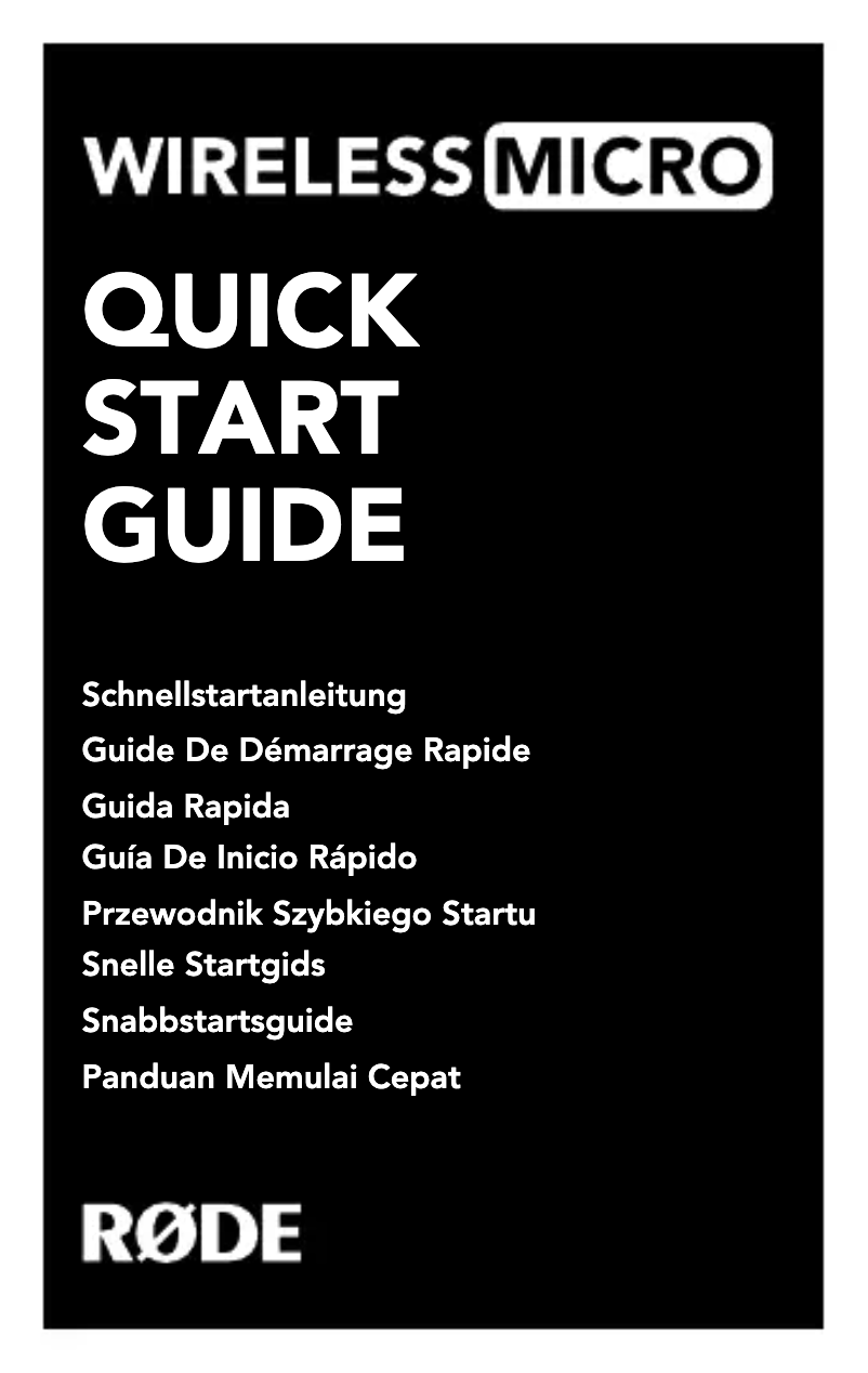 Page n°1 - Manuel utilisateur Røde Wireless Micro