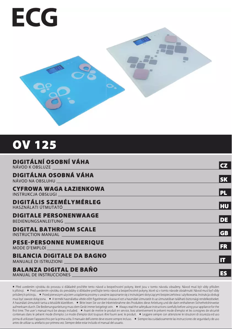 Image de la première page du manuel de l'appareil OV 125