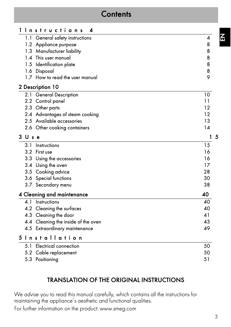 Page n°1 - Manuel utilisateur Smeg SFA4390VX1