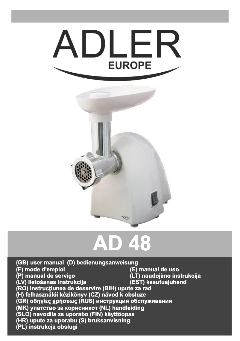 Página 1 del manual Manual de usuario Adler AD 48