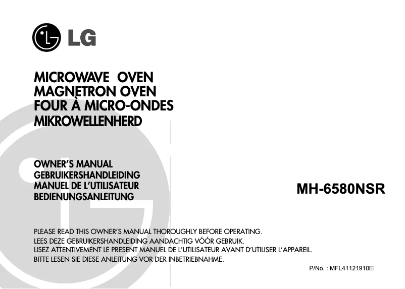 Page n°1 - Manuel utilisateur LG MH-6580NSR