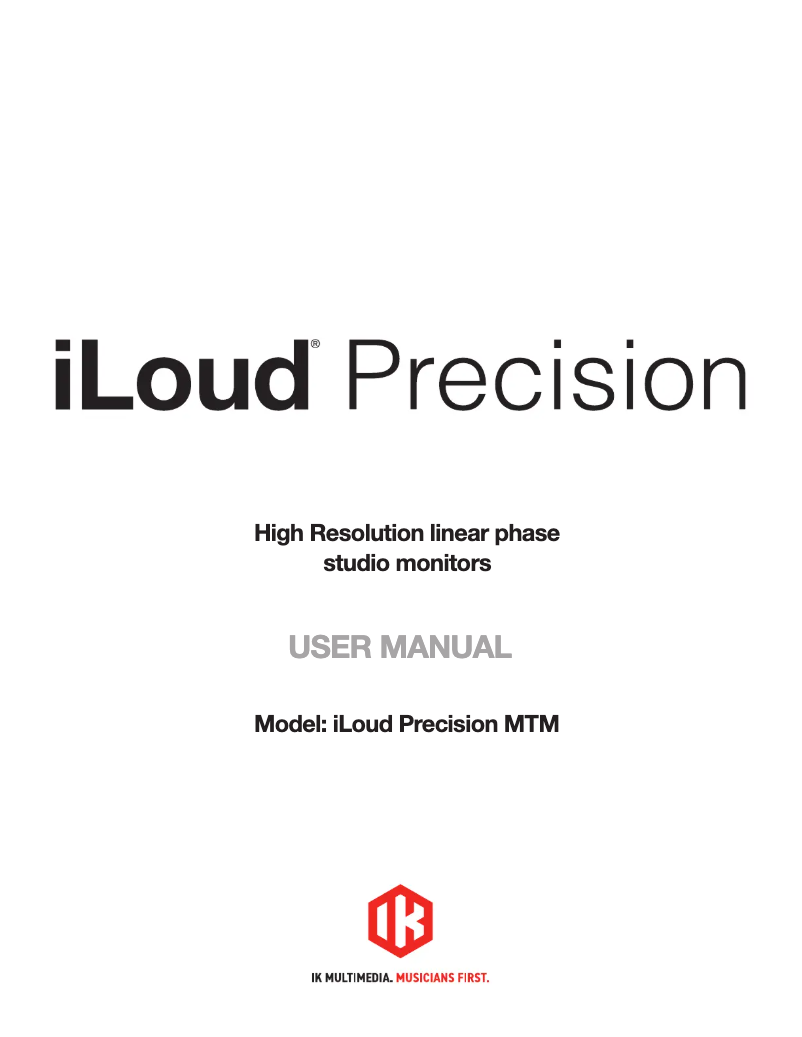 Page 1 of the manual User Manual IK Multimedia iLoud Precision 6