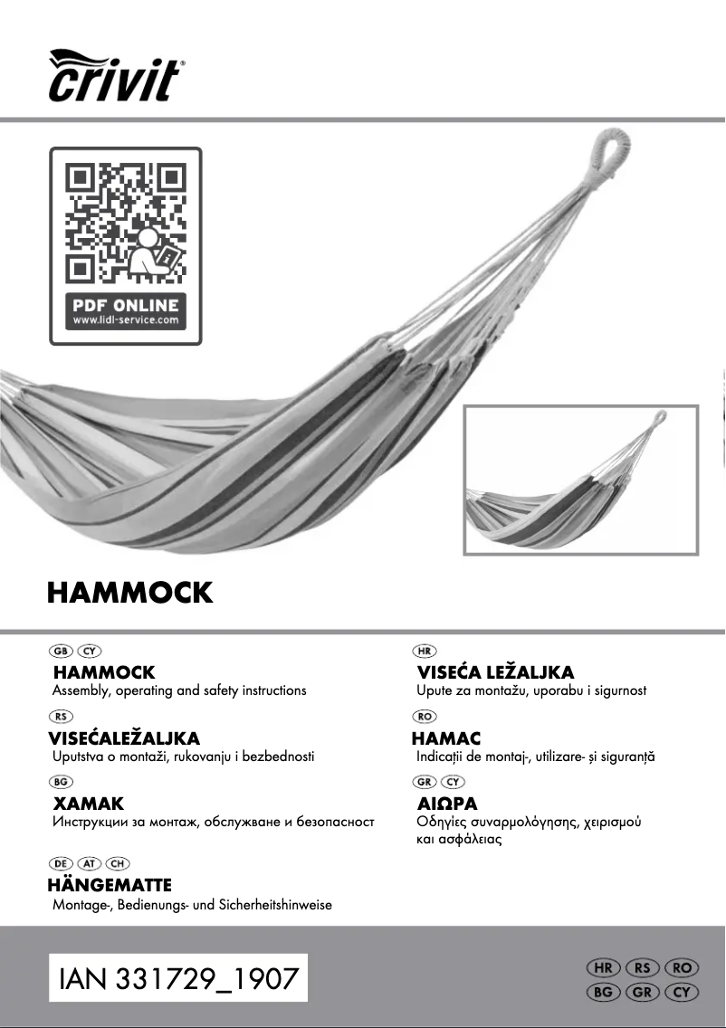 Page 1 de la notice Manuel utilisateur Crivit IAN 311754