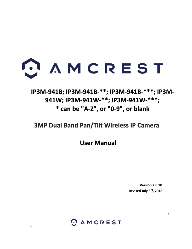 Image de la première page du manuel de l'appareil IP3M-941B