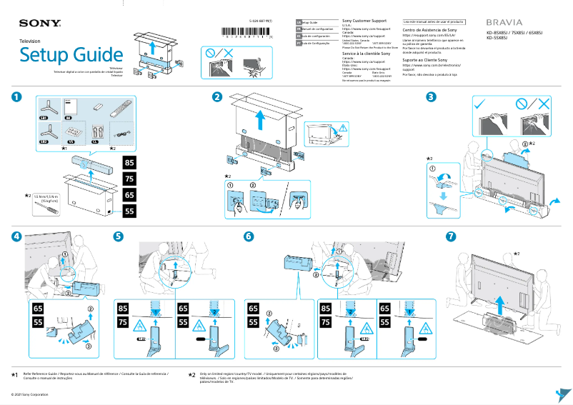 Image de la première page du manuel de l'appareil KD-55X85J
