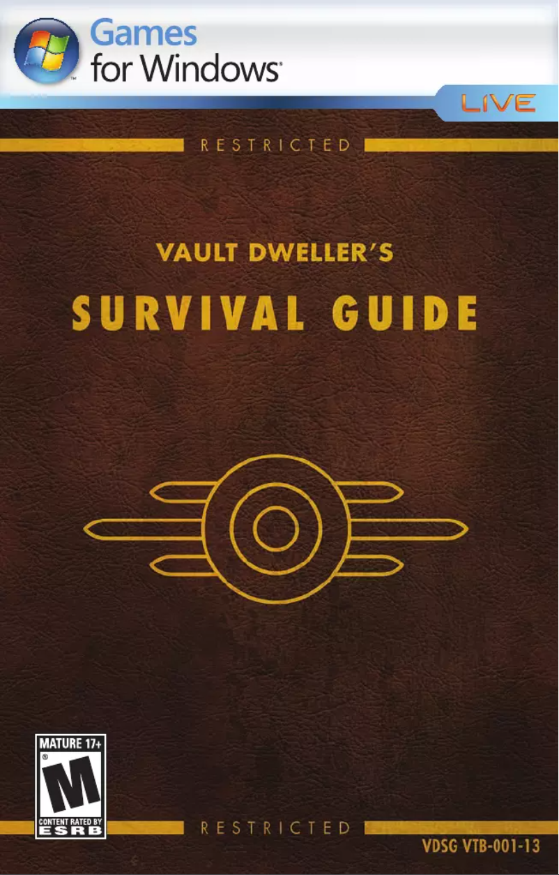 Image de la première page du manuel de l'appareil Fallout 3 (PC)