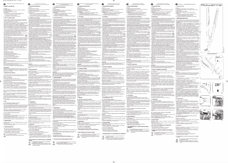 Page n°1 - Manuel utilisateur Rowenta Liss & Curl SF6151