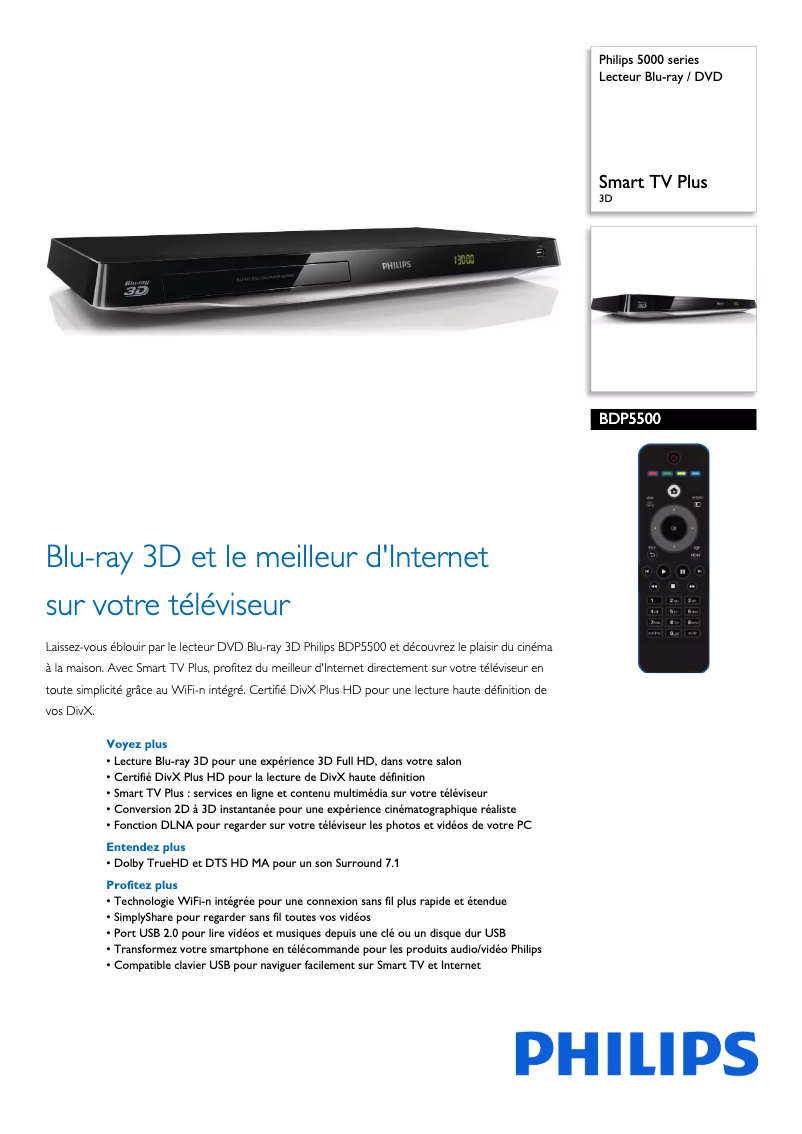 Image de la première page du manuel de l'appareil BDP5500