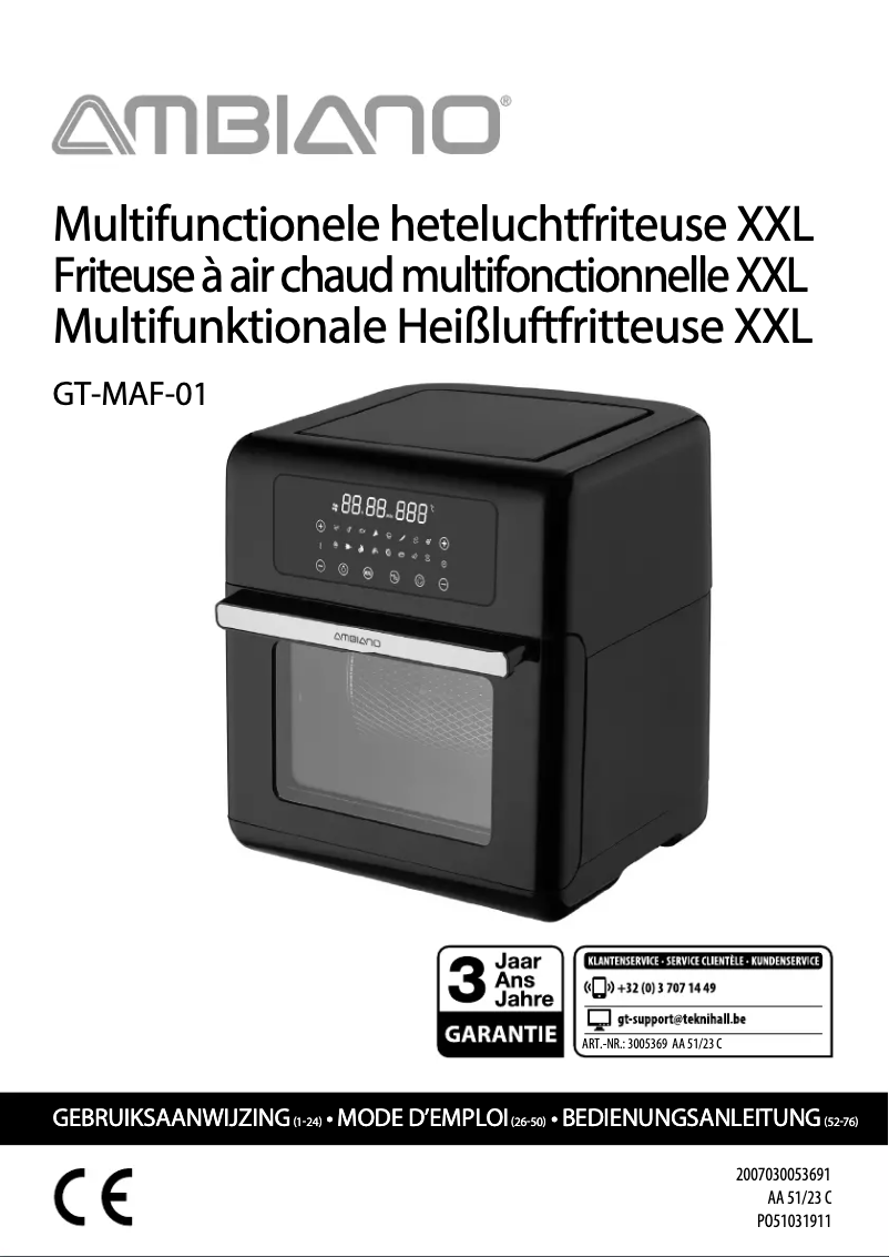 Page 1 de la notice Manuel utilisateur Ambiano GT-MAF-01