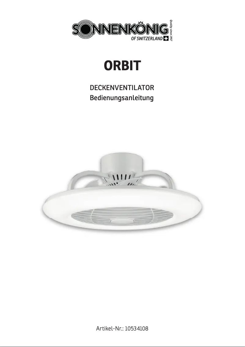 Page 1 de la notice Manuel utilisateur Sonnenkönig Orbit