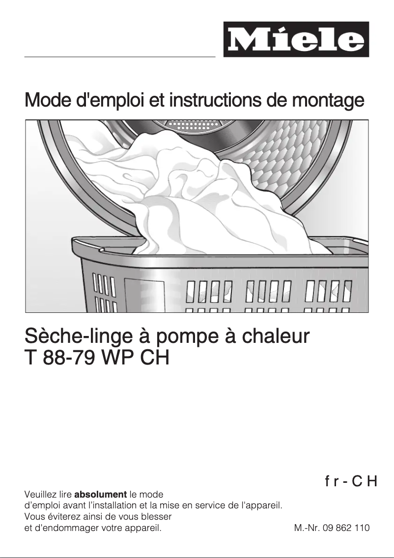Page 1 de la notice Manuel utilisateur Miele T WP 88-79 CH