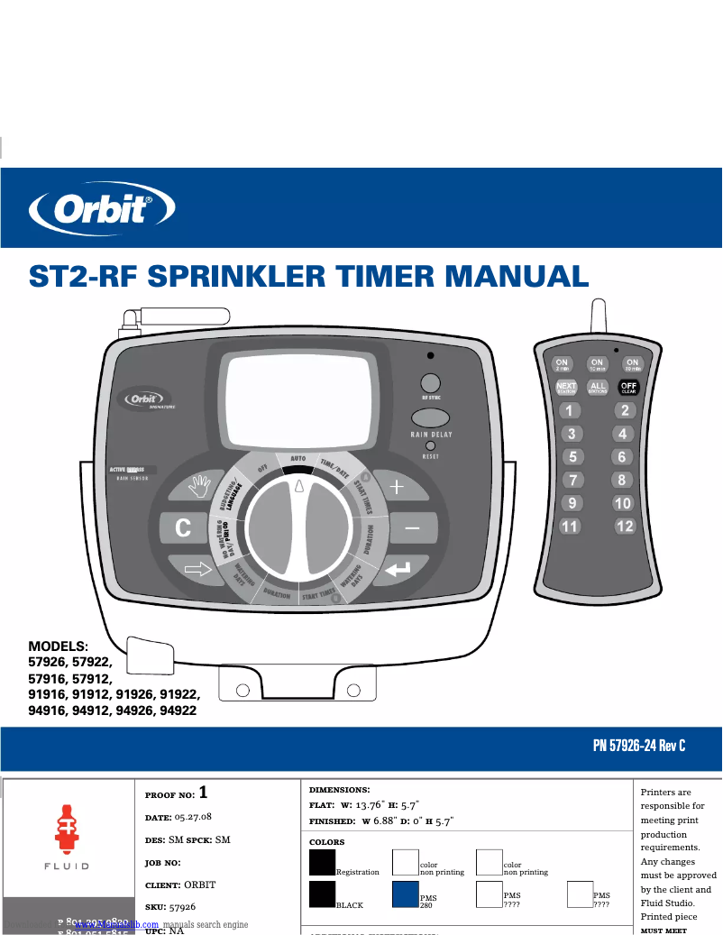 Page 1 de la notice Manuel utilisateur Orbit 91912