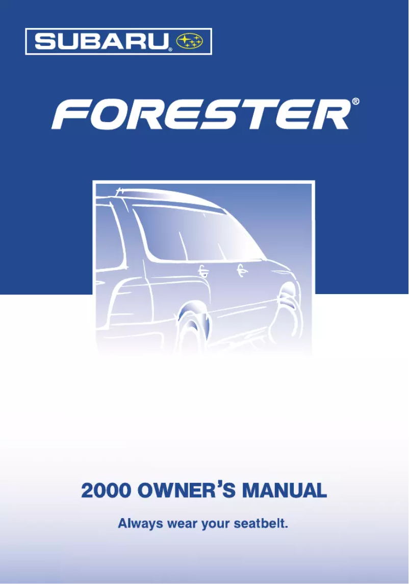 Image de la première page du manuel de l'appareil Forester (2000)